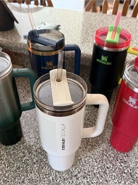 Set of FIVE Stanley Travel Tumblers